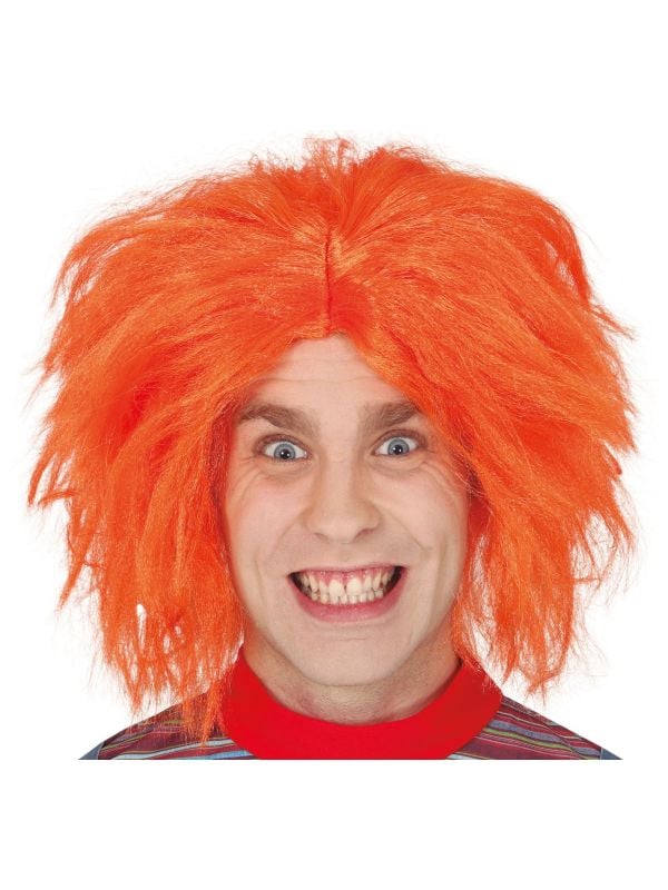 Chucky oranje pruik