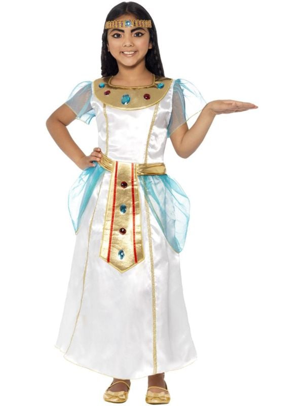 Cleopatra witte meisjes jurk deluxe