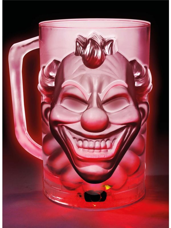 Clown bierpul met verlichting 700 ml halloween