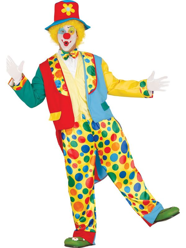 Clown kostuum heren stippen