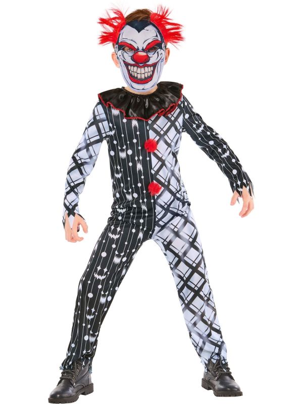Clown Outfit Jongens Zwart Wit Rood