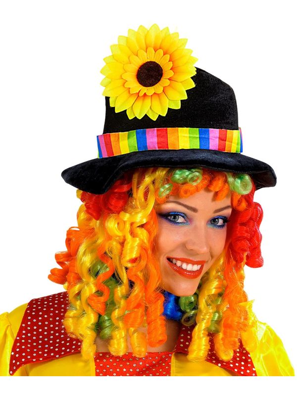 Clownshoed met zonnebloem en pruik main product photo