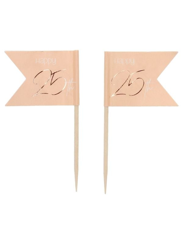 Cocktail prikkers 36 stuks lush blush 25 jaar