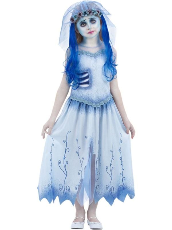 Corpse Bride Emily Kostuum Meisjes Blauw