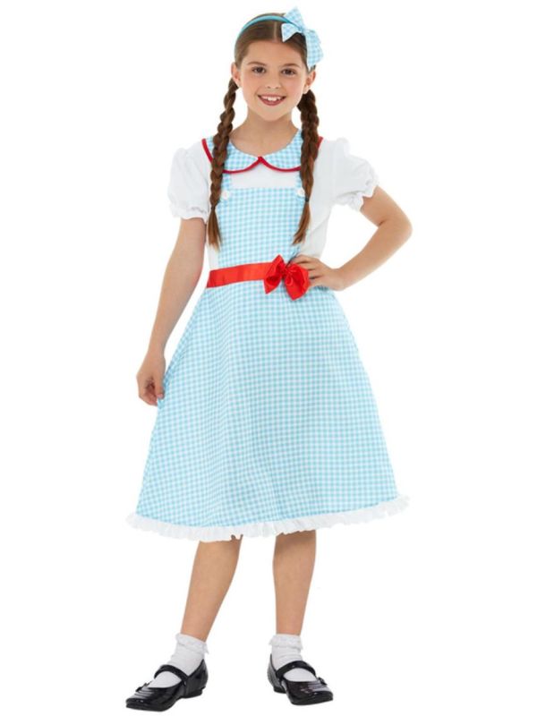 Country girl blauwe meisjes jurk main product photo