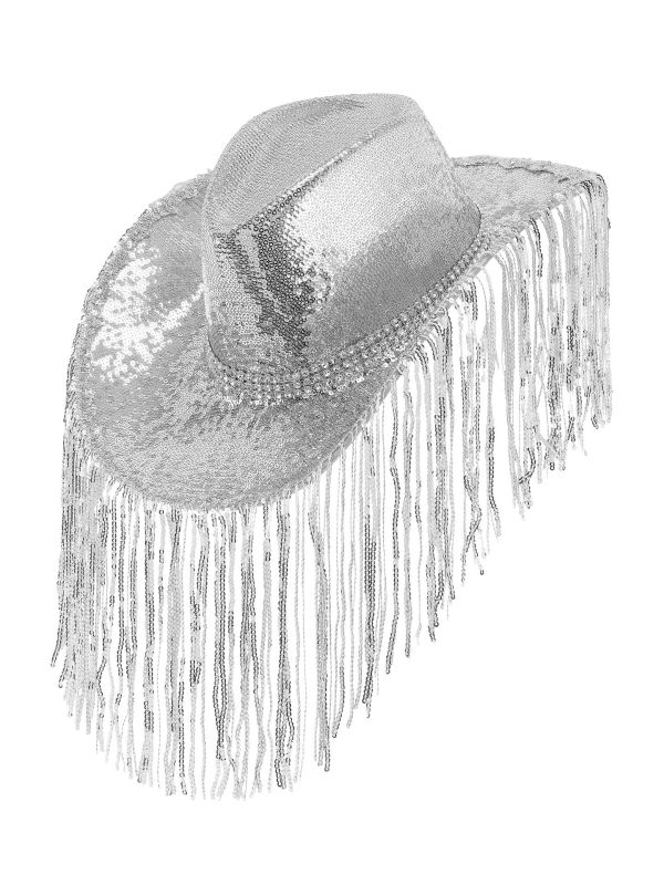 Cowboy Hoed Zilver met Glitters Dames Mannen