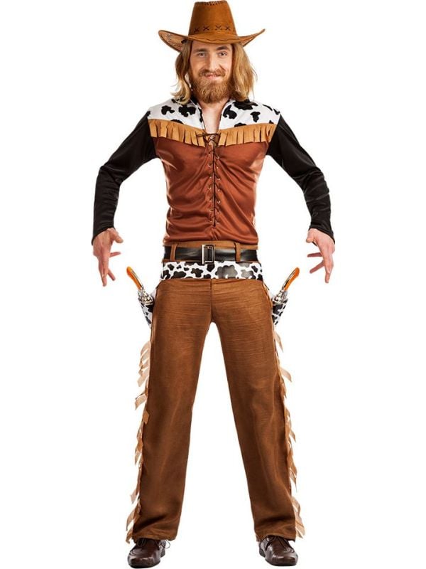 Cowboy kostuum heren koehuid
