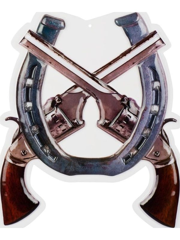 Cowboy thema wanddecoratie pistolen main product photo