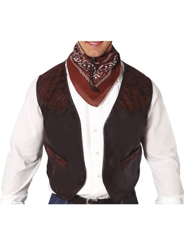 Cowboy vest bruin nep leer main product photo