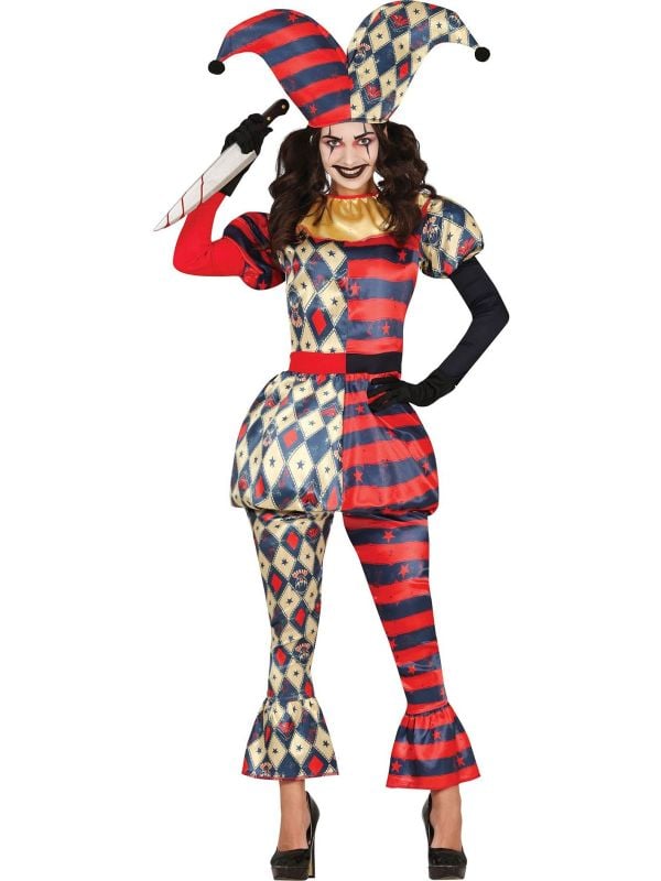 Crazy horror harlekijn outfit dames