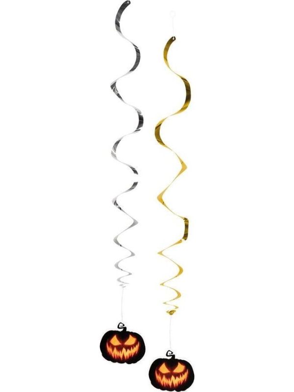 Creepy pumpkin halloween decoratie swirls