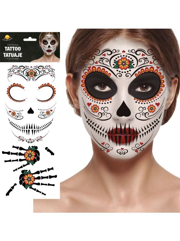 Día de Muertos gezichtstattoo
