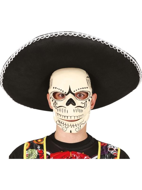 Día de Muertos muzikant skelet masker
