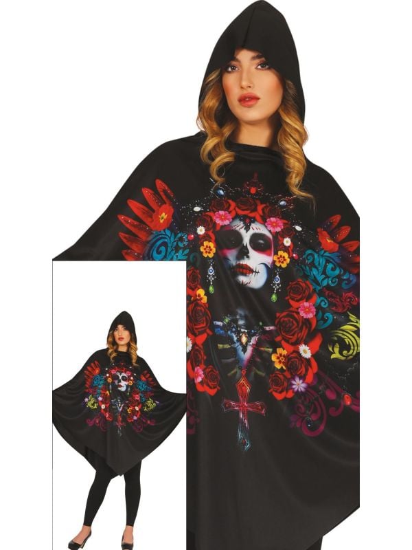 Día de Muertos poncho halloween dames