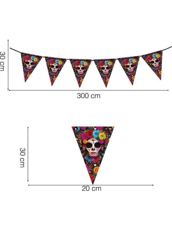 Día de Muertos vlaggenlijn 3 meter
