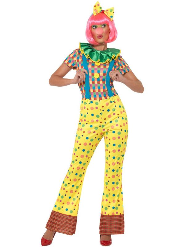 Dames clown kostuum multicolor main product photo
