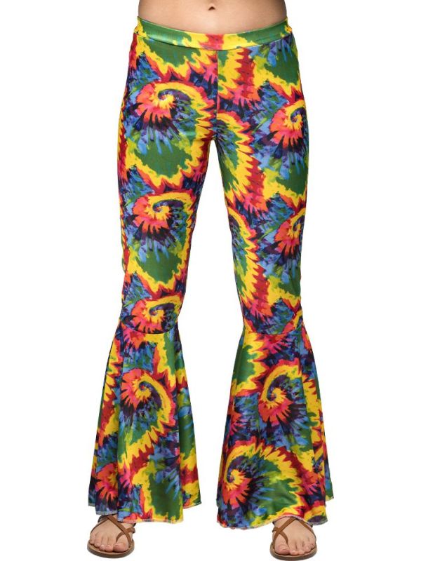 Dames Flarebroek Tie Dye Hippie Look