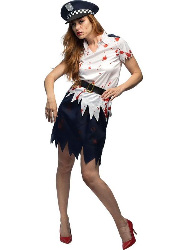 Dames Zombie Politieagent Kostuum Halloween