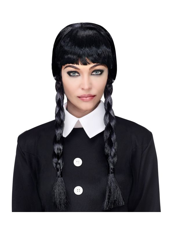 Dark Girl Pruik Zwart Halloween Dames