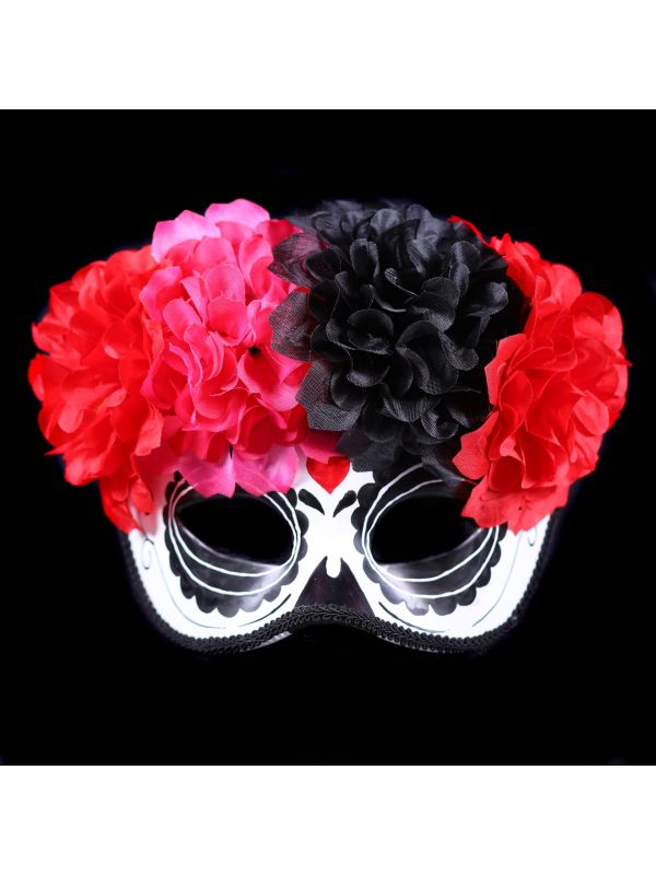 Day of the Dead Oogmasker Sugar Skull Bloemen Dames