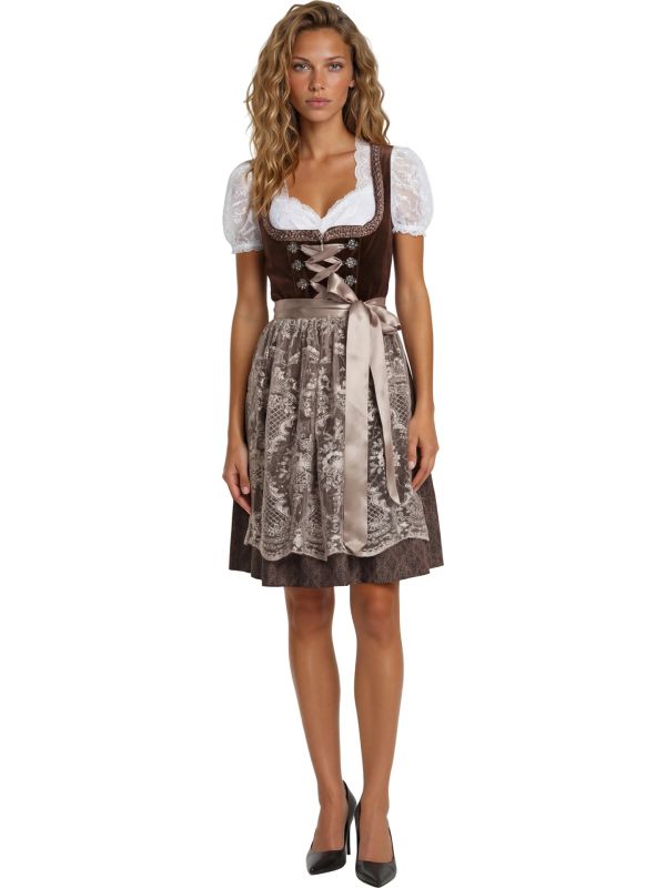 Deluxe Tiroler Oktoberfest Jurk Bruin Dames