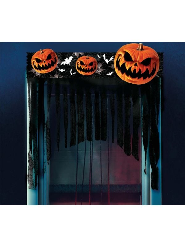 Deurgordijn pompoen franjes 90 x 30 cm halloween