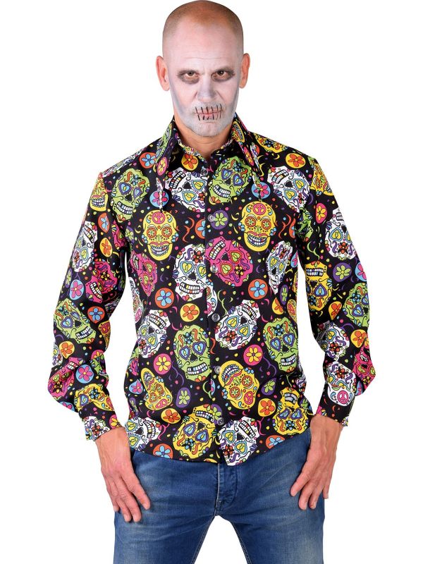 Dia de los muertos overhemd heren main product photo