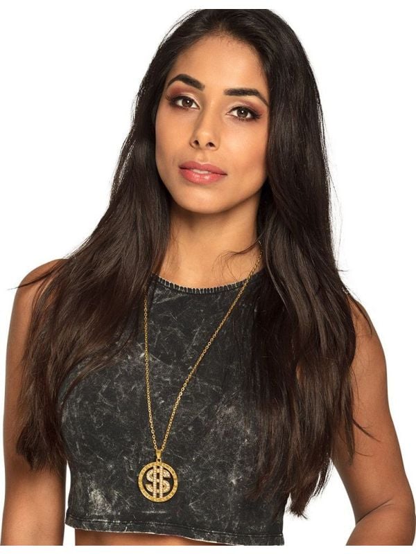 Diamond gouden ketting met dollar teken main product photo