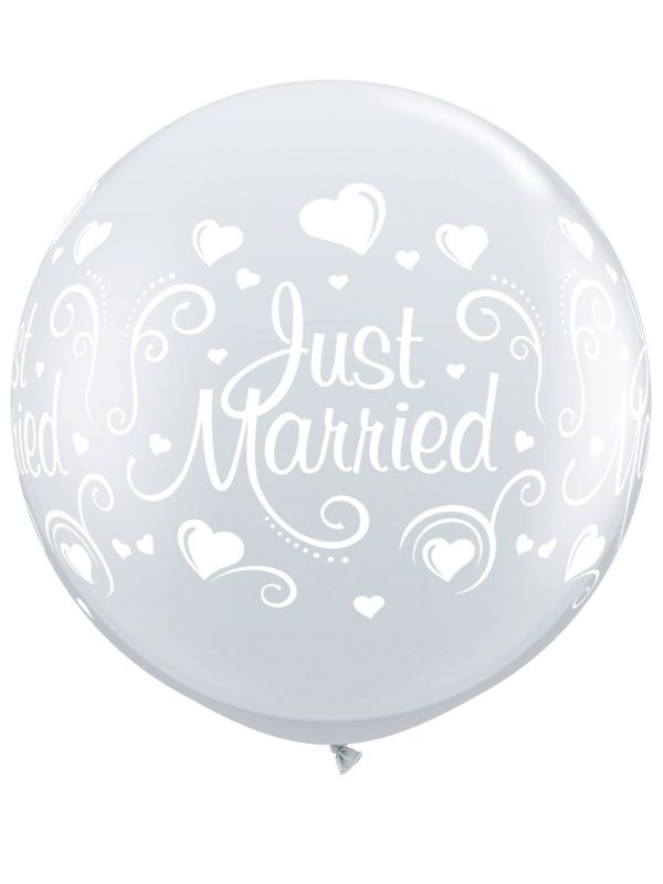 Diamond just married ballonnen 2 stuks 90cm main product photo