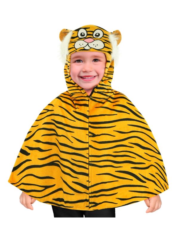 DierenPoncho Cape Tijger met Capuchon Kind 98 cm