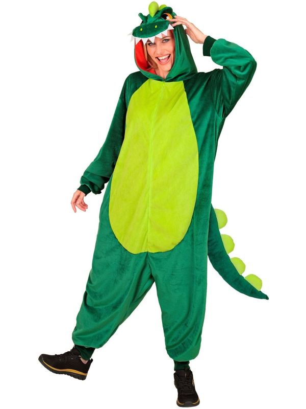 Dinosaurus Onesie Groen Volwassenen