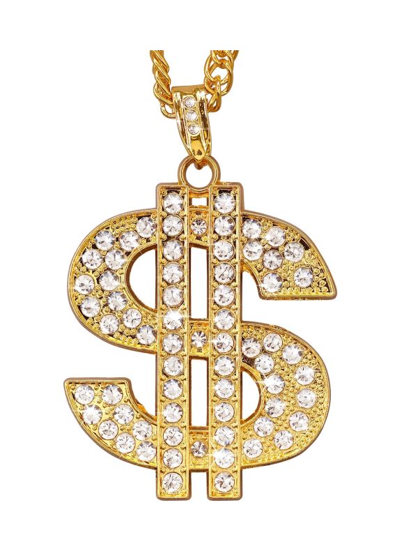 Dollar Gouden Feestketting Hiphop Stijl