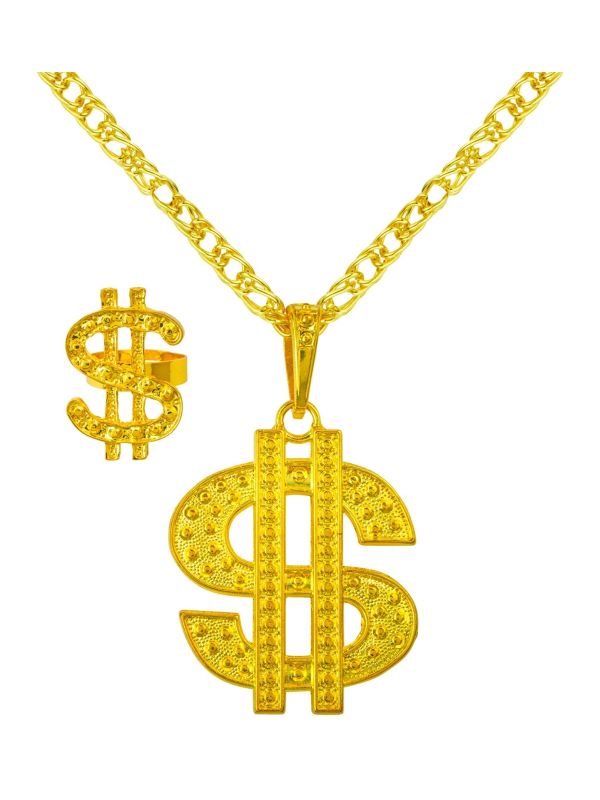 Dollarteken Feestketting en Ring