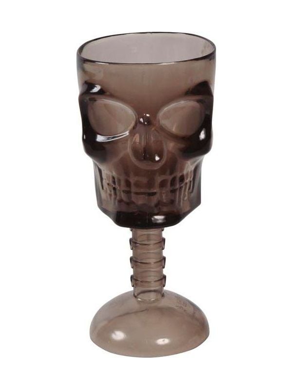 Doodshoofd glas zwart 18 cm halloween