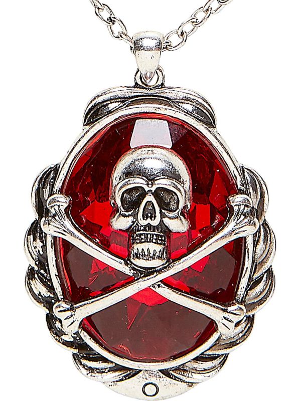 Doodskop ketting met rood juweel main product photo