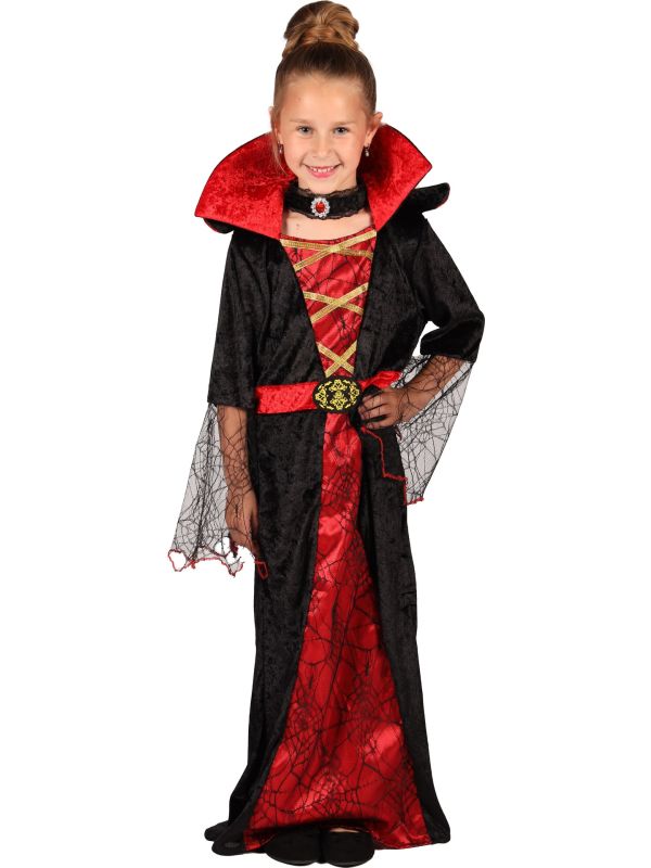 Dracula Kostuum Meisjes Zwart Rood Halloween