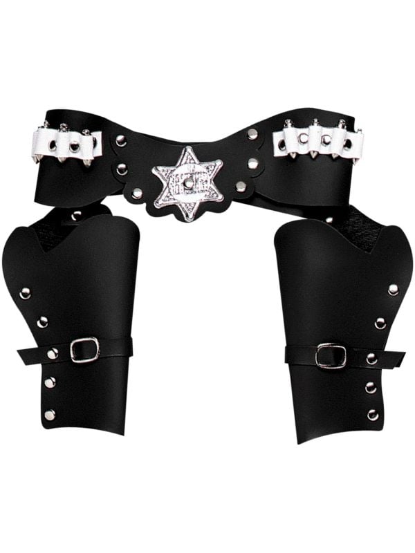 Dubbele cowboy holster zwart