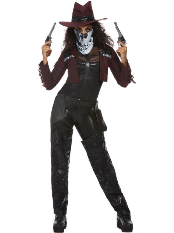 Duisterse Westerse Cowgirl Kostuum Dames Zwart main product photo