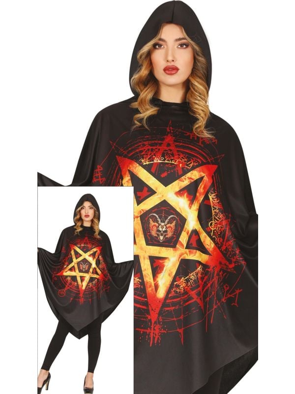 Duivel poncho halloween dames