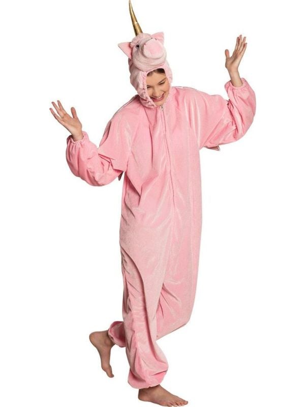 Eenhoorn kostuum pluche tiener roze