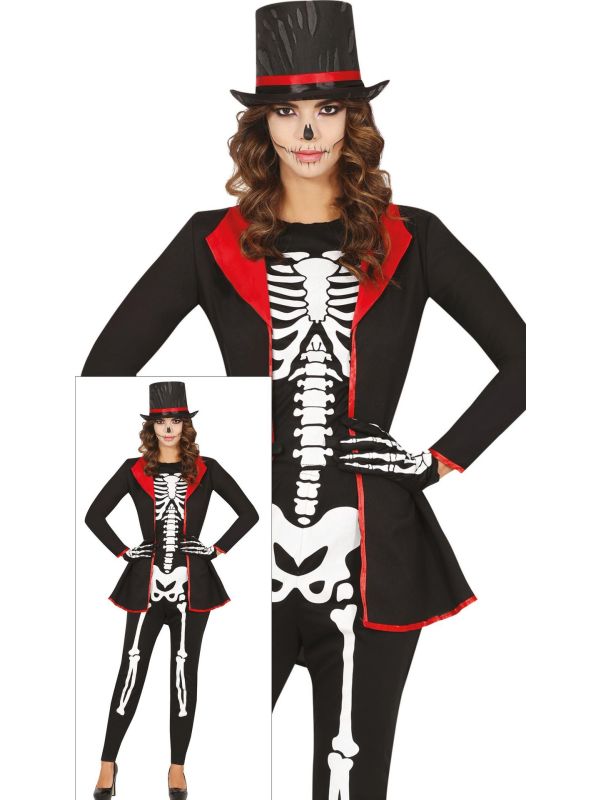 Elegant skelet kostuum halloween dames