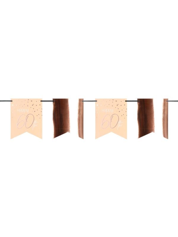 Elegante roze 60 jaar verjaardag vlaggenlijn 6 meter main product photo