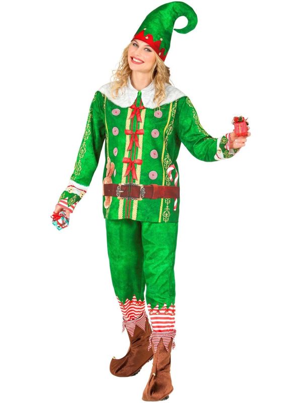 Elf Kostuum Kerstmis Groen Vrouwen Mannen