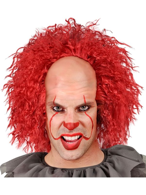 Enge Clown Pruik Rood Halloween Heren