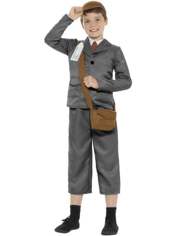 Evacuee boy grijs kostuum main product photo