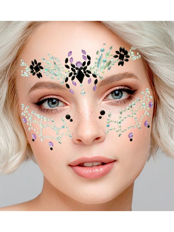 Face Jewels Spin Zwart