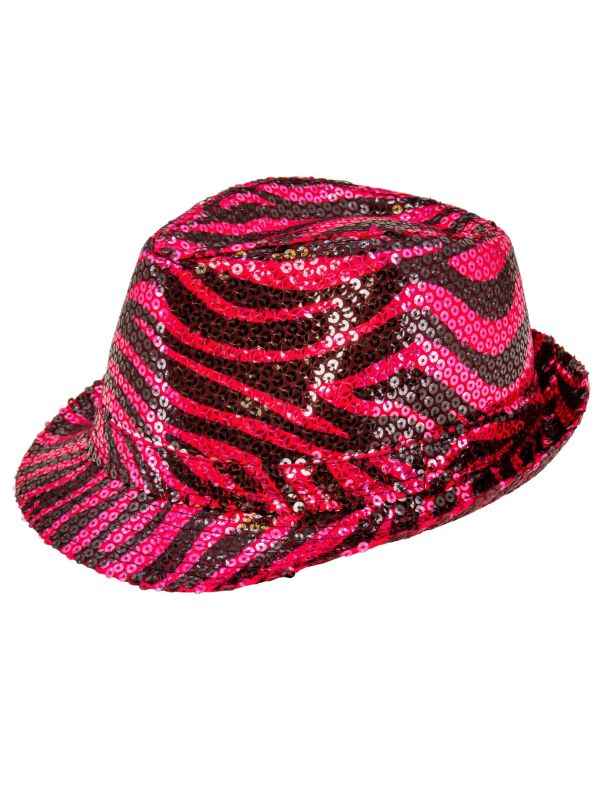 Fedora Hoed Roze met Tijgerprint Dames Heren