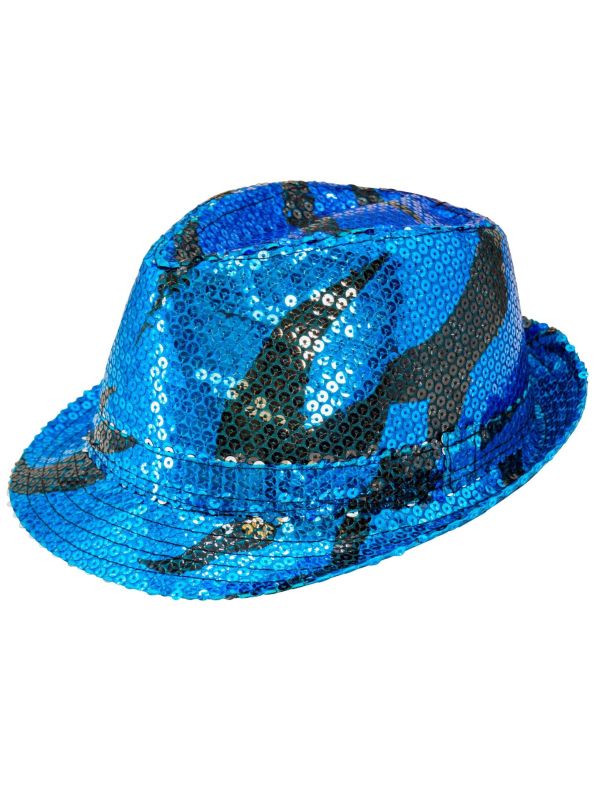 Fedora Hoed Turquoise met Glitter Dames Heren