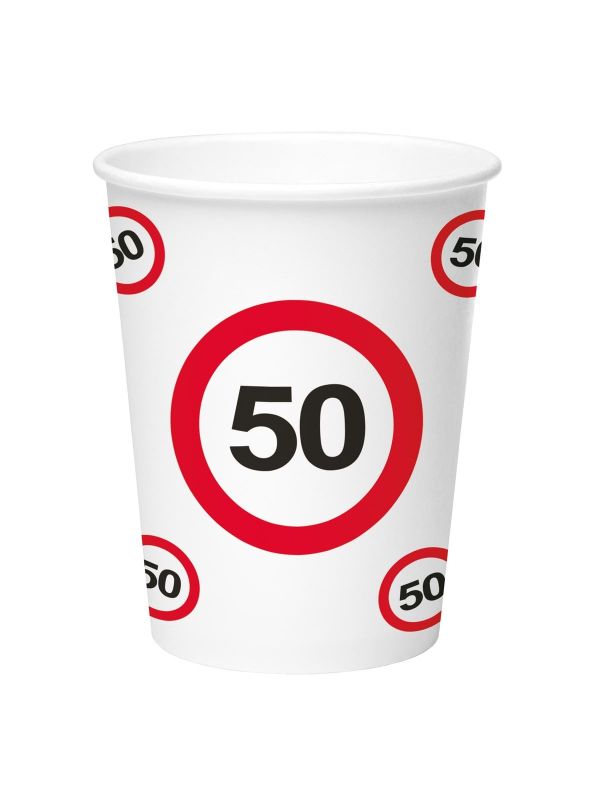 Feest bekers verkeersbord 50 jaar