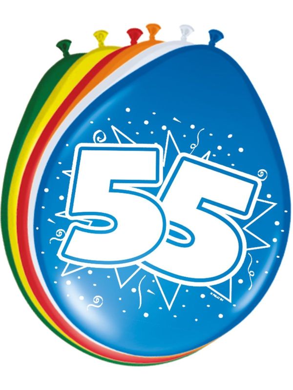 Feestelijke verjaardag ballonnen 55 jaar
